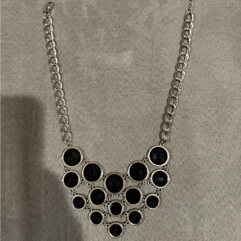 Elegant Black and Silver Necklace